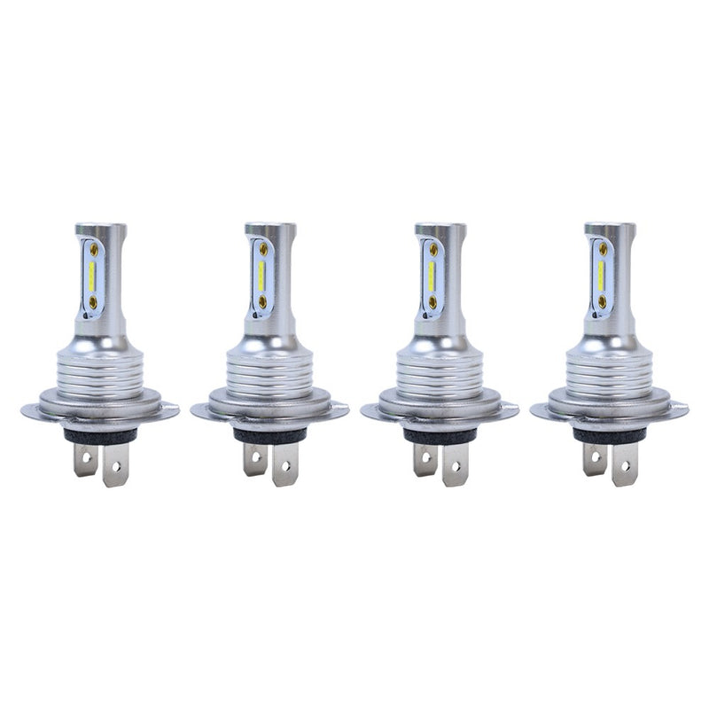 DURAFORCE 4Pcs H7 LED Headlights Bulbs 10000K High Low Beams Kit Combo Super White Bright