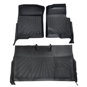 DURAFORCE Car Floor Mats Liner All-Weather For 2010-2014 Ford F-150 F150 SuperCrew Cab TPE