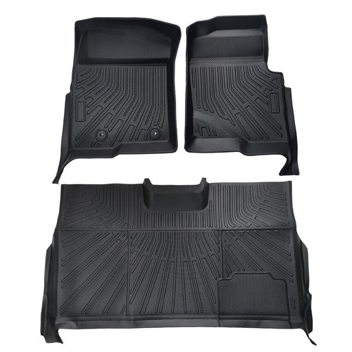 DURAFORCE Car Floor Mats Liner All-Weather For 2010-2014 Ford F-150 F150 SuperCrew Cab TPE