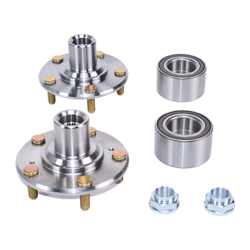 DURAFORCE 2 Front Wheel Hub Bearing Kits For 2016 Honda Civic 2.0L EX 2.0L LX Only W/ Nuts