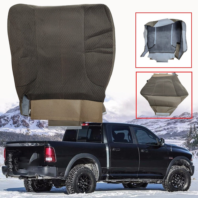 DURAFORCE Driver Side Bottom Cloth Seat Cover Tan For 2003-2005 Dodge Ram 1500 2500 3500
