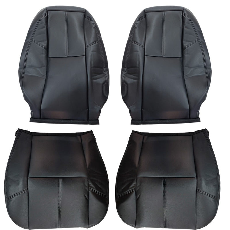 DURAFORCE Driver Passenger Leather Seat Cover Black For Chevy Silverado 1500 2500 2007-14