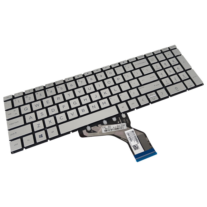DURAFORCE Silver Keyboard For HP 15s-dy 15s-dy2000 15s-dy2073dx 15s-dy2046ms 15s-dy2xxx US