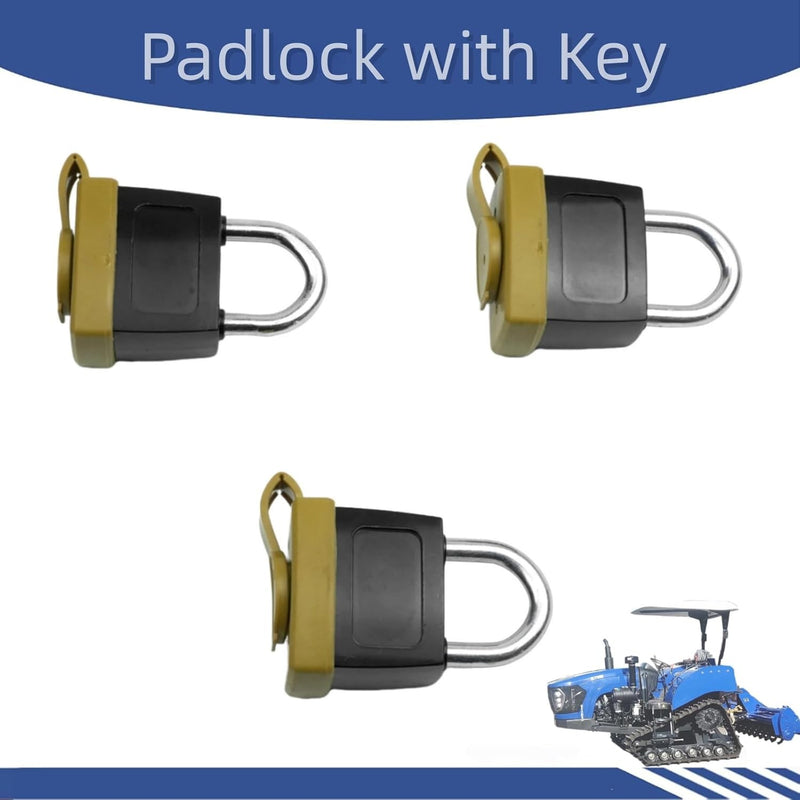 DURAFORCE 246-2641 3 set Padlock with Key For Caterpillar CAT Fuel Cap 7X7700 1428828