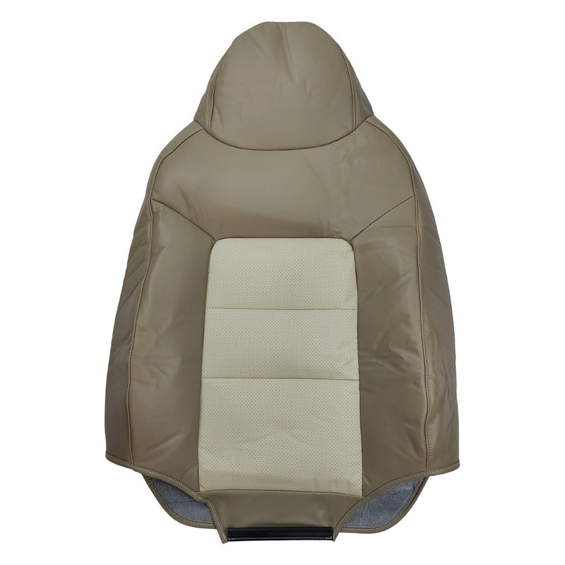 DURAFORCE Driver Side Top Leather Perforated Seat Cover Tan For Ford Expedition 2003-2006