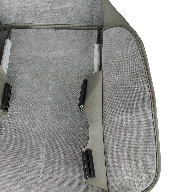 DURAFORCE Passenger Side Bottom Leather Seat Cover Gray For 2002-2005 Dodge Ram 1500 SLT