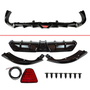 DURAFORCE For 2016-21 Civic Sedan Gloss Black DIffuser Kit W/ LED Light