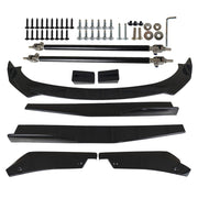 DURAFORCE For Dodge Charger 2007-2014 Glossy Black Front Bumper Lip Spoiler Body Kit Side