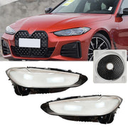 DURAFORCE For BMW 4 Series G22 G23 2020-2022 Front Headlamp Lens Cover+Glue