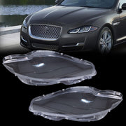 DURAFORCE Pair Front Headlamp Headlight Lens Cover Shell Clear For Jaguar XJ XJL 2010-2019