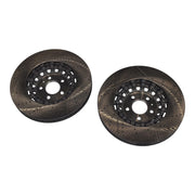 DURAFORCE New Pair Set of 2 Front 375mm Drilled Brake Disc Rotors for 2018-2023 Audi RS5