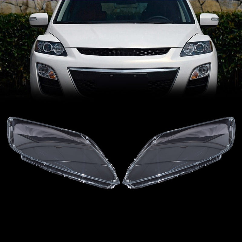 DURAFORCE Headlight Clear Lens Cover Replacement Left+Right Side For 2007-2012 Mazda CX-7