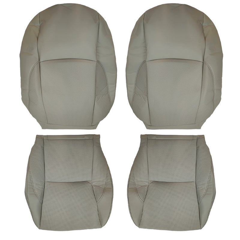 DURAFORCE For 2007-2012 Lexus ES350 Driver Passenger Bottom & Top Leather Seat Cover Gray