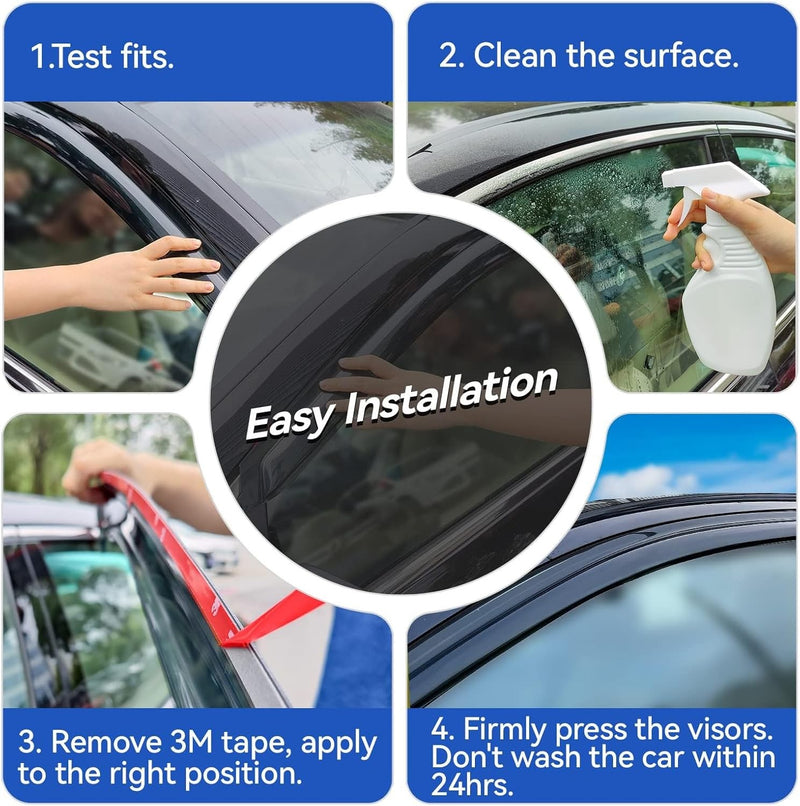 DURAFORCE For 2009-2012 8TH Gen Honda Accord JDM Style Window Visor Vent Rain Guards