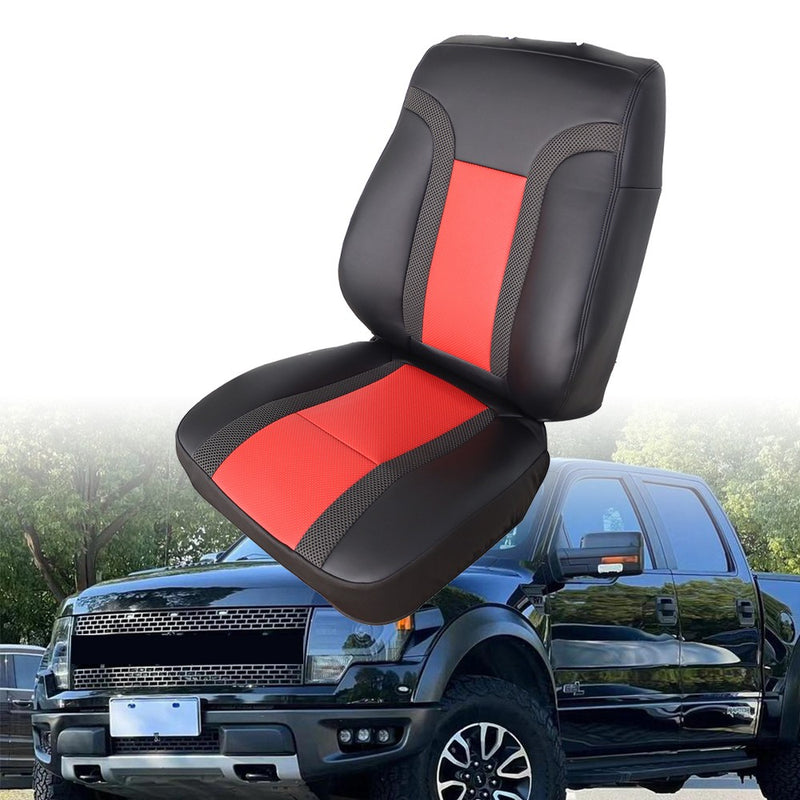 DURAFORCE For 2010 -2014 Ford F150 Raptor SVT Black & Red Syn. Leather Seat Cover