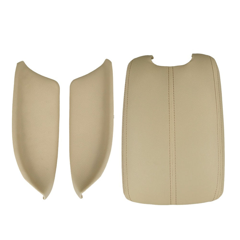 DURAFORCE Door Armrest Hand Leather Arm Rest Cover & Base Lid Beige For Honda Accord 08-12