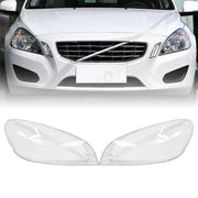 DURAFORCE A Pair Front Headlight Lens Shell+Sealant Glue For Volvo S60 V60 2011-12-2013