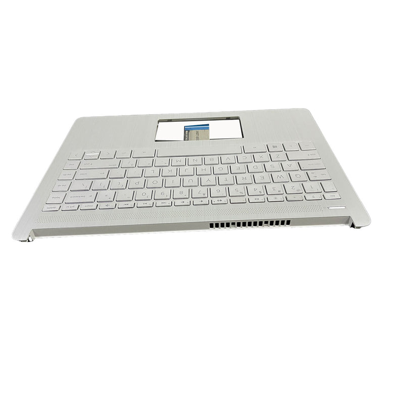 DURAFORCE Silver Palmrest Keyboard For HP 14-DQ 14-FQ0110WM 14s-dq 14s-fq 14-FQ L88200-001