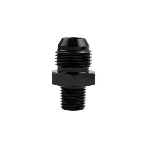 DURAFORCE 8AN Male Flare to 1/4" NPT Male Adapter Fitting Union Straight Aluminum Black