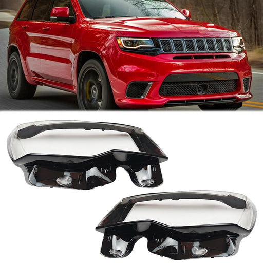 DURAFORCE A Pair LEFT+RIGHT Headlight Headlamp Lens Cover For Jeep Grand Cherokee 2014-19