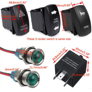 DURAFORCE For UTV SXS ATV Rocker Switch Turn Signal Kit Street Led Light Horn Hazard Set