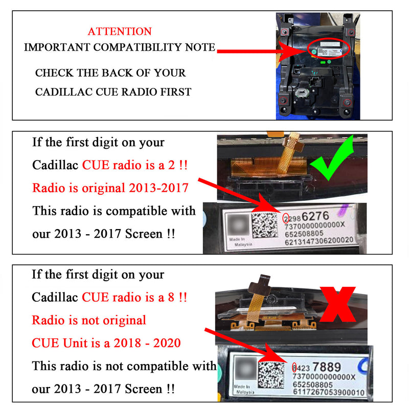 DURAFORCE New Touch Screen Display For 2013-2017 Cadillac ATS CTS SRX XTS CUE TouchSense