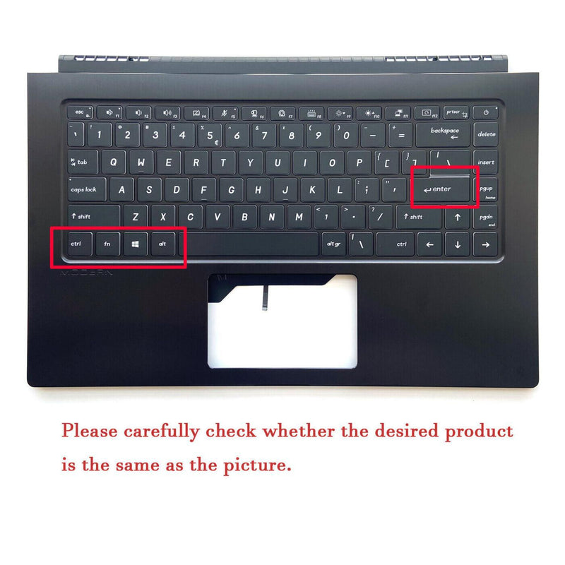 DURAFORCE New For MSI Modern 15 MS-1551 15.6in Upper Case Palmrest Backlit Keyboard Cover