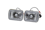 DURAFORCE For 86-95 JEEP WRANGLER YJ 7X6 RGB MULTI COLOR LED SMD Halo Headlights PAIR
