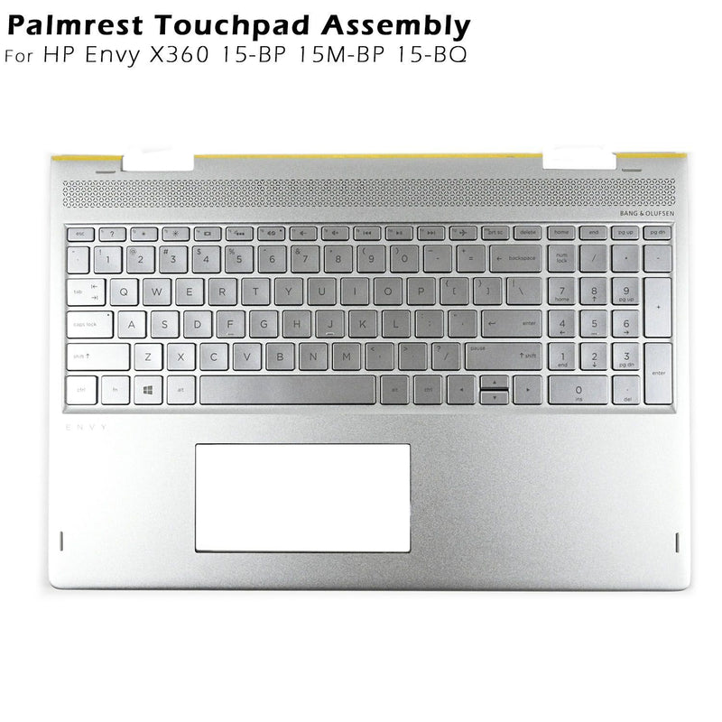 DURAFORCE New 934640-001 Palmrest Case w/Backlit Keyboard Silver For HP ENVY X360 15-BP US
