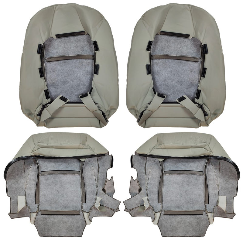 DURAFORCE For 2007-2012 Lexus ES350 Driver Passenger Bottom & Top Leather Seat Cover Gray