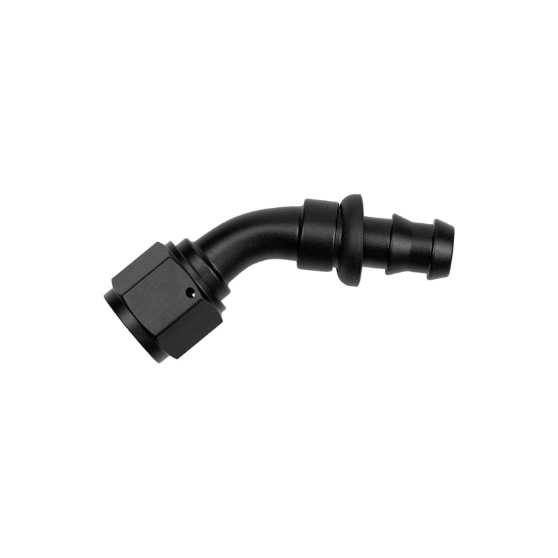 DURAFORCE End AN8 Female Swivel Push-on Hose Barb Fuel Line Adaptor Aluminum Black