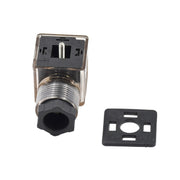 DURAFORCE DIN 43650 AC Type-A 3 Prong Solenoid Connector Plug LED Indicator 110 V 220 VAC