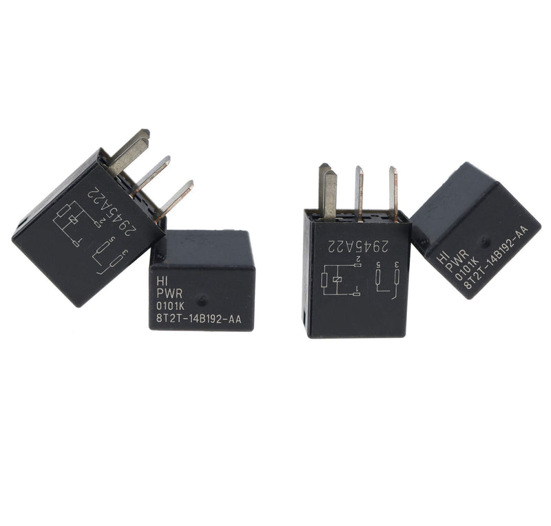 DURAFORCE 4X 4-PIN Relay Black Multi-Purpose Relay 8T2T-14B192-AA for Fusion F150 F-250