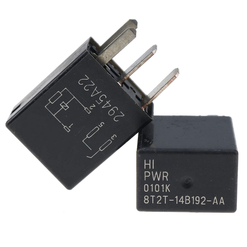 DURAFORCE 2X 4-PIN 8T2T-14B192-AA Relay Black Multi-Purpose Relay for Fusion F150 F-250