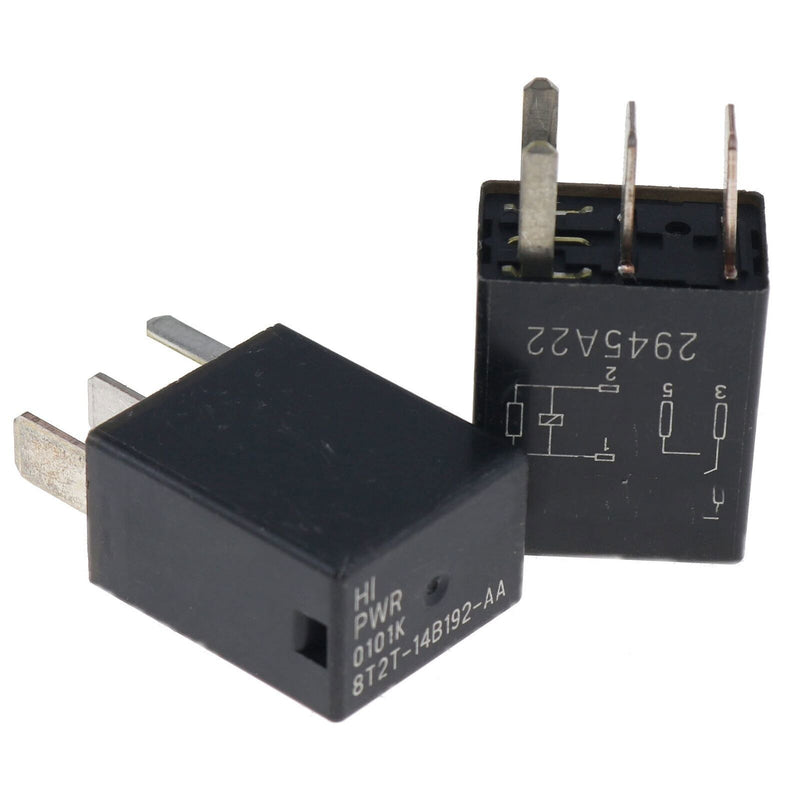 DURAFORCE 2X 4-PIN 8T2T-14B192-AA Relay Black Multi-Purpose Relay for Fusion F150 F-250