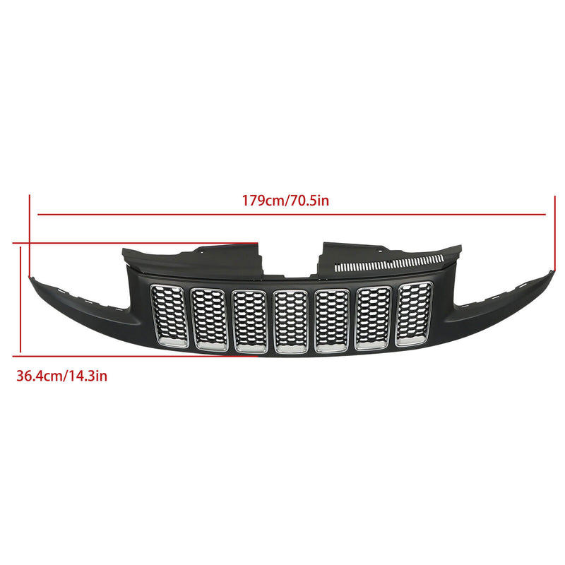 DURAFORCE For 14-2016 Jeep Grand Cherokee Srt8 Type Bumper Honeycomb Mesh Grille