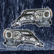 DURAFORCE Left+Right Headlights For 2013-2015 Toyota RAV4 Halogen Factory Black