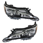 DURAFORCE Left+Right Headlights For 2013-2015 Toyota RAV4 Halogen Factory Black