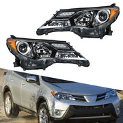 DURAFORCE Left&Right Headlight For 2013-2015 Toyota RAV4 Halogen Headlamp Assembly