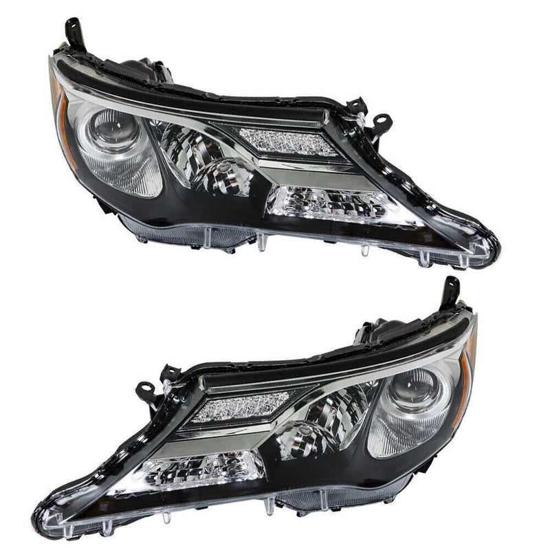 DURAFORCE Left&Right Headlight For 2013-2015 Toyota RAV4 Halogen Headlamp Assembly