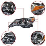 DURAFORCE Left&Right Headlight For 2013-2015 Toyota RAV4 Halogen Headlamp Assembly