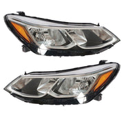 DURAFORCE Right+Left Headlight For 2016-19 Chevrolet Cruze Halogen w/o LED DRL
