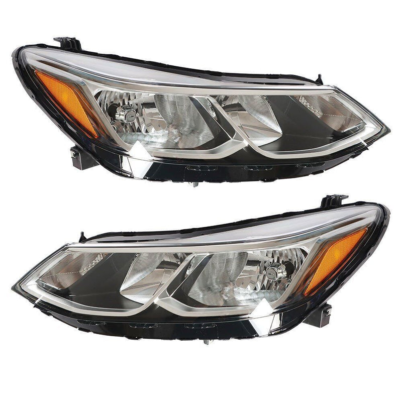 DURAFORCE Right+Left Headlight For 2016-19 Chevrolet Cruze Halogen w/o LED DRL