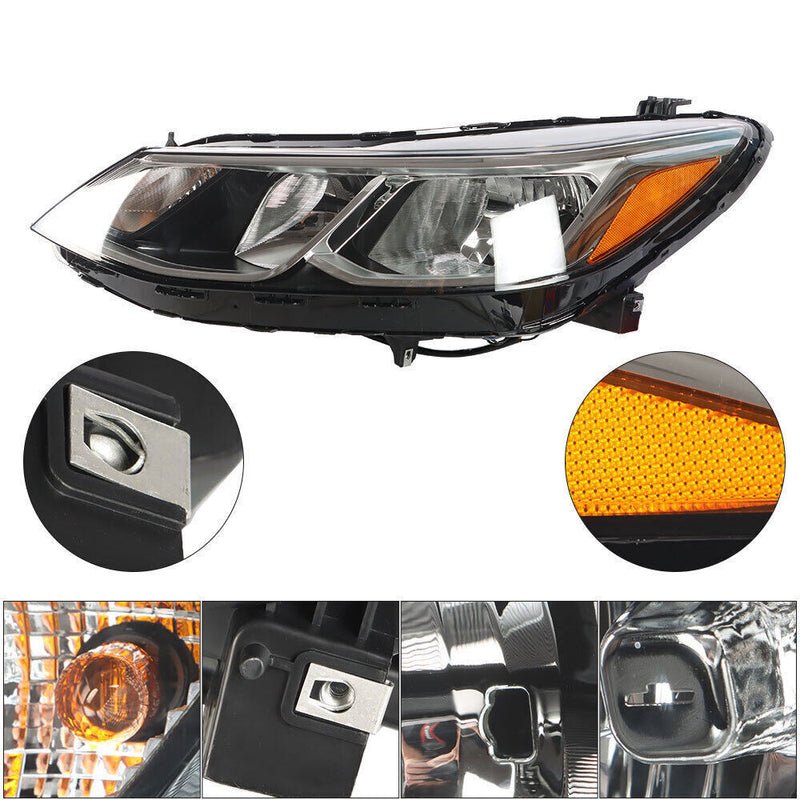 DURAFORCE Right+Left Headlight For 2016-19 Chevrolet Cruze Halogen w/o LED DRL