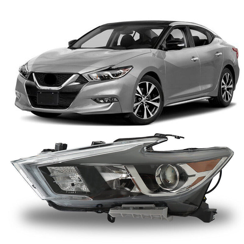 DURAFORCE Left Headlight For 2016-2018 Nissan Maxima S SL SV Halogen w/ LED DRL