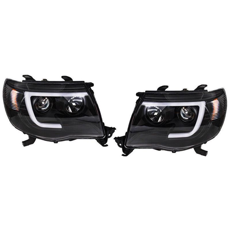 DURAFORCE Right+Left Headlights For Toyota Tacoma 2005-2011 LED Projector Black