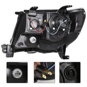 DURAFORCE Right+Left Headlights For Toyota Tacoma 2005-2011 LED Projector Black