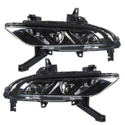 DURAFORCE Left+Right Fog Lamps Assembly For 2016-2019 Nissan Maxima Black Housing
