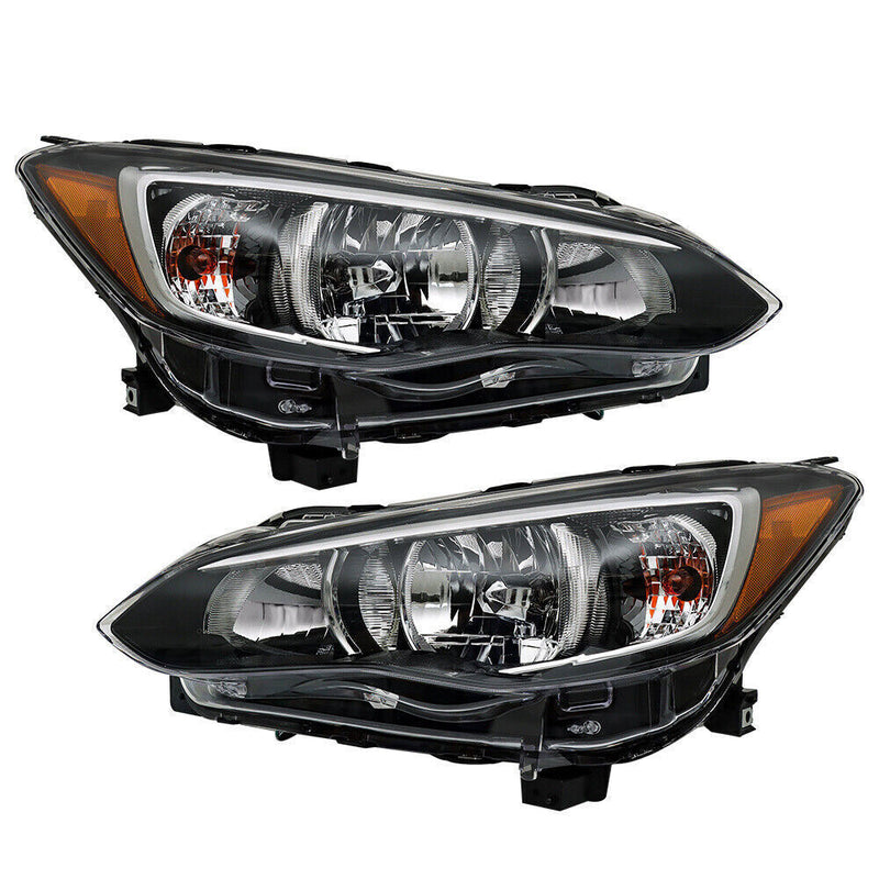 DURAFORCE Left+Right Headlight For 2017-18 Subaru Impreza/Crosstrek Halogen Chrome