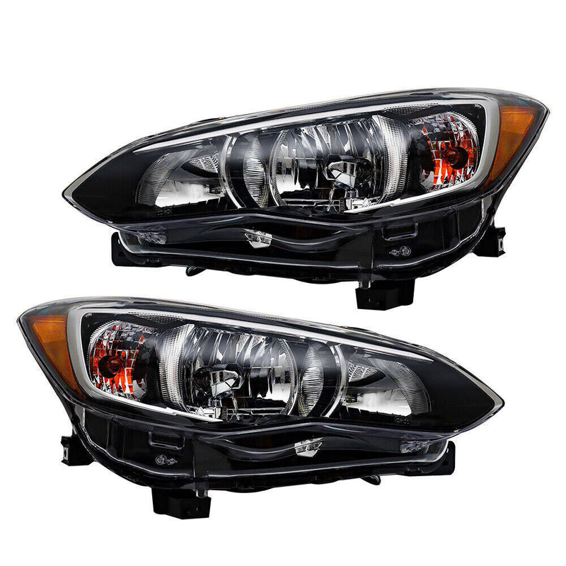 DURAFORCE Left+Right Headlight For 2017-18 Subaru Impreza/Crosstrek Halogen Chrome
